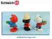 Un trio de figurine Schtroumpf produites par la marque Schleich