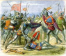 Les 10 petits soldats moyenâgeux et chevaliers en figurines plastique au 1/32e