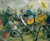 Les 11 petits soldats moyenâgeux et chevaliers en figurines plastique au 1/32e