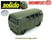 Le Combi Volkswagen militaire en miniature de Solido au 1/43e incomplet
