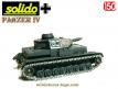 Le char Panzer IV F1 gris canon court en miniature de Solido au 1/50e