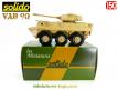 Le VAB Renault 6x6 avec une tourelle 90 mm en miniature de Solido au 1/50e