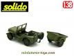 La Jeep Willys et sa remorque Bantam par Solido repeinte et incomplète au 1/38e