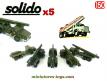 5 camions militaires Unic ZU 120 lances missiles miniatures Solido au 1/50e