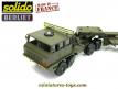 Le Berliet T12 semi remorque porte char avec AMX 30 miniature Solido au 1/50e