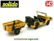 La Jeep DKW Munga sable camo avec remorque miniature de Solido au 1/43e
