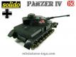 Le Panzer IV gris canon long en miniature de Solido incomplet au 1/50e