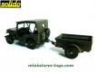 La Jeep Willys bâchée avec remorque en miniature de Solido n°256 au 1/38e 