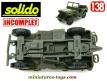 La Jeep Willys militaire en miniature Solido incomplète au 1/38e