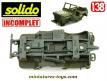 La Jeep Willys militaire en miniature Solido au 1/38e incomplète