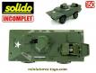 Le Commando US XM706 V-150 a tourelle miniature Solido incomplet au 1/50e