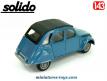 La 2cv 6 Citroën bleue de 1979 en miniature par Solido au 1/43e