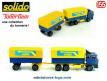 Le camion Daf et sa remorque bâchée bleu en miniature par Solido au 1/55e