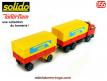 Le camion Daf et sa remorque bâchée rouge en miniature par Solido au 1/55e