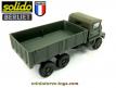 Le camion Berliet GBC 8 Kt non bâché militaire en miniature de Solido au 1/50e