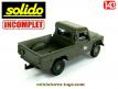 La Land Rover 110 pick-up militaire miniature de Solido au 1/43e incomplète
