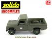La Land Rover 110 pick-up militaire miniature de Solido au 1/43e incomplète