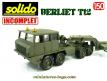 Le Berliet T 12 et sa remorque porte char miniature par Solido au 1/50e incomplet