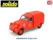 La 2CV AZU Citroën fourgonnette pompiers de Paris en miniature par Solido au 1/43e