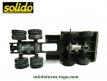 Les 3 essieux métal d'origine du Berliet T12 porte char de Solido au 1/50e