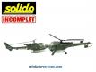 Les hélicoptères Alouette 3 et Gazelle militaires de Solido au 1/55e incomplets