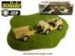 La Jeep Willys sable commando LRDG et sa remorque miniature Solido au 1/38e