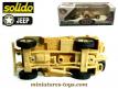 La Jeep Willys sable commando LRDG et sa remorque miniature Solido au 1/38e