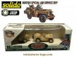 La Jeep Willys sable commando LRDG et sa remorque miniature Solido au 1/38e