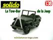 Le palan avant Tow bar en résine de la Jeep miniature Solido au 1/38e