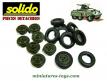 La roue standard en résine vert armée avec pneu pour véhicules militaires Solido