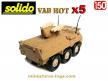 Un lot de 5 VAB 6x6 Renault sable en version Milan Solido sans boite au 1/50e