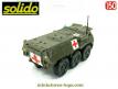 Le VAB 6x6 vert sanitaire ambulance en miniature de Solido au 1/50e 