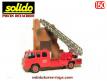 La grande échelle supérieur de pompiers miniature Solido Verem au 1/50e