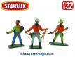 Un lot de 3 cow-boys en plastique Starlux au 1/32e incomplets