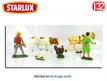 Un lot de 6 fermiers en plastique du type Starlux au 1/32e incomplets