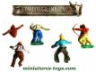 Lot de 5 cowboys et indiens miniatures de Timpo au 1/32e incomplets