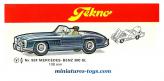 La Mercedes 300 SL Spider bleu en miniature par Tekno au 1/43e