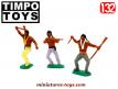 Un lot de 3 indiens en figurines plastique Timpo Britain au 1/32e incomplets