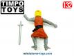 Le petit soldat chevalier moyenâgeux en figurine plastique par Timpo au 1/32e