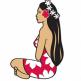 La danseuse tahitienne solaire à la juppe violette