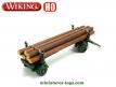 La remorque fardier transport de bois en miniature par Wiking au 1/87e H0 HO