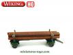 La remorque fardier transport de bois en miniature par Wiking au 1/87e H0 HO