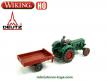 Le tracteur agricole Deutz avec remorque en miniature Wiking au 1/87e H0 HO
